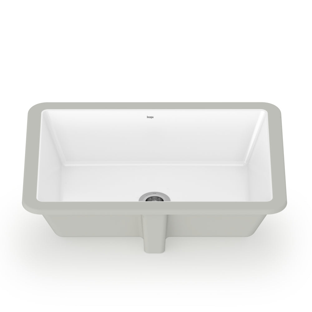 Konrad Undermount Bathroom Sink in Gloss White - Front View