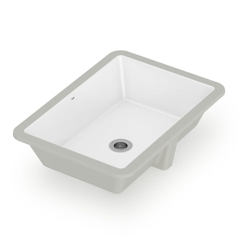 Konrad Undermount Bathroom Sink in Gloss White - 3/4 View