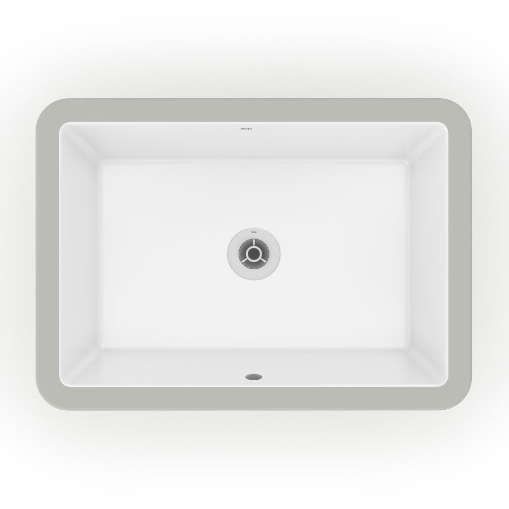 Konrad Undermount Bathroom Sink in Gloss White - Overhead View