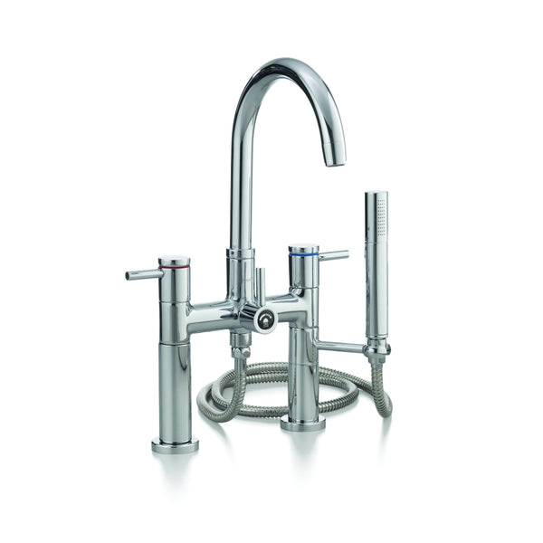 Contemporary Rim MountTub Filler with Hand Shower